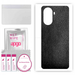apgo Protective Skin Sticker for the back compatible with Huawei Enjoy 50, Wrap Film, Foil, Vinyl - Pattern Black Leather