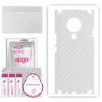 apgo Protective Skin Sticker for the back+sides compatible with Tecno Spark 6, Full Wrap Film, Foil, Vinyl - Pattern Transparent Carbon