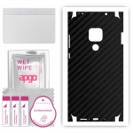 apgo Protective Skin Sticker for the back+sides compatible with Huawei Mate 20, Full Wrap Film, Foil, Vinyl - Pattern Carbon Black