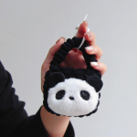 Naised T&uuml;drukud Armsad Multikad Panda Mini M&uuml;ndikotid Rahakott Must Valge K&otilde;rvaklappide Hoidja Korraldaja Koolikotid Ripats V&otilde;tmehoidja Kry Ring must