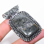 Natural Lodolite Quartz Gemstone 925 Sterling Silver Gift Pendant 2.25 v4v93