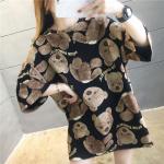 suvine Naised naljakas Cartoon karu print Oversized Graafilised T-s&auml;rgid roosa y2k Topid Mood T-s&auml;rk harajuku Unisex t&auml;navar&otilde;ivad one size
