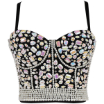 Naiste Rhinestone helmestega korsett, rinnahoidja &uuml;laosa, s&auml;rav korsett, rinnahoidja 36B must
