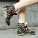 Naiste Segav&auml;rvilised Naiste Retro etnilises stiilis vabaajajalatsid Pehmed naiste lapilised jalatsid 36 roheline