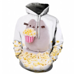 Uus moodne popkornist 3D prinditud naljakas kapuuts Naiste riided S&uuml;gisesed pikkade varrukatega kapuutsiga Unisex t&auml;navar&otilde;ivaste pullover Topid S