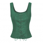 Lady Vest pitsrihm Renaissance Vinatge Square Kael Varrukateta Keskaegne Slim Fit &uuml;hev&auml;rviline Halloween Cosplay Performance Top L roheline
