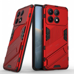 Xiaomi Poco X6 X5 X4 Pro Neo 5G Punk Armor p&otilde;rutuskindla kaitseraua jaoks, vastupidav kummeeritud arvutiga varustatud tugijala korpuse aluse hoidiku katte korpus Poco X4 Pro 5G punane