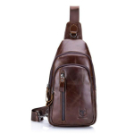 BULLCAPTAIN Ehtne nahast Crossbody kotid Meeste nahast &otilde;lakotid Meeste rinnakotid Moodsad reisikotid Mehe postikoti kott Meessoost 18x5.5x32cm kohv