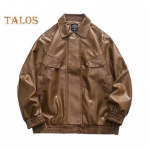 Meeste kunstnahast jakk Rev&auml;&auml;ri pikkade varrukatega klapiga taskud Mantel &uuml;hev&auml;rvilised n&ouml;&ouml;bid Plekk Lahti istuv v&auml;lisr&otilde;ivad Igap&auml;evane kandmine M must