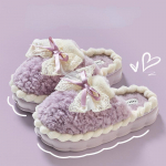 Vibus&otilde;lme puuvillased sussid naiste siseruumides kasutamiseks, talvel sooja isolatsiooniga, paksu tallaga, libisemisvastased pl&uuml;&uuml;ssussid 40-41 lilla