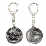 Pomeranian dog, Pom Dog, Dwarf Spitz - Silver-plated key ring with dog, handbag decoration, backpack pendant by Art-Dog brand