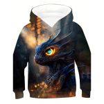 Unisex Novelty Hoodie 3D Printing Anime Monster Graafiline Hoodie Tasku Pullover Kapuutsiga &otilde;ues dressipluus Laste Topid R&otilde;ivad 100CM