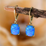 Valge sinine Fire Opal Stone rippuvad k&otilde;rvar&otilde;ngad naistele Bohemian Jewelry h&otilde;bedased kullav&auml;rvi k&otilde;rvar&otilde;ngad