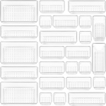 25 tk l&auml;bipaistev plastist sahtlikorraldajate komplekt, 4 suurust, mitmek&uuml;lgne vannitoa tualettlaua sahtlikorraldajate alused, hoiukastid meigi jaoks 25pcs