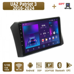 Androidi autoraadio UAZ Patriot 3 jaoks 2016-2024 multimeediumipleier, stereo-GPS-i navigeerimisseade BT WIFI 1+16 GB 1+16GB