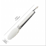 9-tollised silikoonist toidutangid Kitchen Grill roostevabast terasest toidukvaliteediga silikoonist otsaga libisemiskindlad toidutangid BBQ salatileibade jaoks