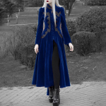 FiveFive s&uuml;gistalvine mantel &Uuml;ler&otilde;ivad Keskaegne Cosplay kost&uuml;&uuml;m Naiste mood pikkade varrukatega samet-frakk jakk Vintage gooti pikk mantel XXXXXL ultramariin sinine v&auml;rv