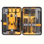 Professionaalne manik&uuml;&uuml;ri- ja pedik&uuml;&uuml;rikomplekt, kaasaskantav reisikohver k&uuml;&uuml;nek&auml;&auml;ridega, k&auml;&auml;rid, pintsetid, k&otilde;rvatropit&ouml;&ouml;riistad ja palju muud, isikliku h&uuml;gieeni tarvikud 25pcs