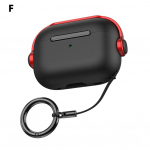 K&otilde;rvaklappide kaitse&uuml;mbris AirPods 4 k&otilde;rvaklappidele, &uuml;mbris 4, kaelapaelaga telefon alusega, lisatarvikud K8J3 black red-For AirPods 4