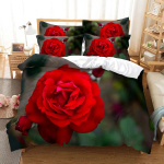 Red Rose voodipesukomplekt Teki/tekikott padjap&uuml;&uuml;r 3D HD Double Full King Queen, Twin, 3/2 TK pol&uuml;estrist lohukott 70x133cm 2pcs