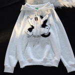 Jaapani kawaii karja tikandid multifilmid kasside lapiga kapuutsid Paksud k&auml;ngurutaskuga kottis t&auml;nava kampsun, mis sobib h&auml;sti XL helehall v&auml;rv