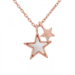 LOVA LOLA VAN DER KEEN - Collier Star - Joaillerie Prestige - Diamant de Synth&egrave;se - Argent Massif 925 Milli&egrave;mes Couleur Or Rose - Bi