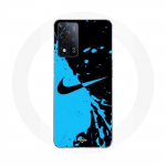 Coque Maniacase pour Oppo A93s 5G nike logo Couleur noir et bleu