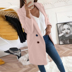 Naine kunstvillane elegantne segumantel Slim pikk mantel pealisr&otilde;ivaste jope L sinine