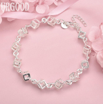 925 Sterling Silver Square tsirkoon k&auml;ev&otilde;ru Mood Pulma Ehted 20CM