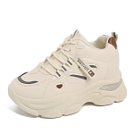 Uued hingavad paksud naiste tossud Moodne paks tald Platvorm Naiste Spordijalatsid Tenis Platvormkingad 35 white