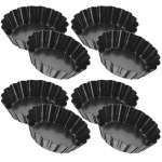 8 tk Muna-tordi vorm Mugav muffinivorm Mittekleepuv r&ouml;stimispann K&uuml;psetamine Mini-vormid piruka, muffini jaoks must