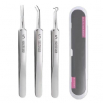 Blackhead Remover Tweezers Stainless Steel Acne Tool Non-slip Handle Blackhead And Acne Kit for Healthy Skin Easy to Carry Case Professional 1 Set