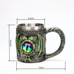 450 ml roostevabast terasest &otilde;llekruus vaigu k&auml;epidemega isikup&auml;ra Dragon Eyes teepiim, kohv, joogitass kontori- ja kodu joogin&otilde;ud 401-500ml