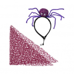 Koer Halloweeni juuksepael Salli komplekt Pidulik Spider Juuksekaunistus Kaelarihma komplekt Cosplay Kost&uuml;&uuml;m Lemmikloomatarvikud Pidudele must