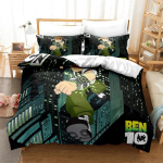 3D Cartoon Ben10 tekikott koos padjakattega voodipesukomplekt, kaheinimesevoodi, kaheinimesevoodi, suur king-voodi komplekt kodutekstiilide jaoks AU King 240x210cm