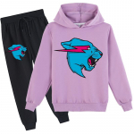 Mood Mr Beast Valgustus Kass Laste Poiste Kampsun Puuvillased kapuutsi ja p&uuml;kste komplektid 140
