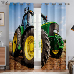 Traktor 3D Prinditud Kardinad Magamistuba Elutuba K&ouml;&ouml;giakna Kardinad 100% Pol&uuml;esterkiud Kardinad Kodu Kaunistus 2 tk W50xH130(CM)x2PCS&Grommet Top