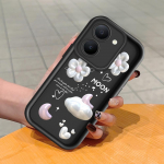 Pehme silikoonist ruudukujulise redeli mustriga telefoni&uuml;mbris, t&auml;ielikult kattev, kaamera p&otilde;rutuskindel kaitse, kummist &uuml;mbris Vivole Vivo Y11S tumepunast v&auml;rvi