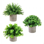3 Pieces Small Fake Plants Artificial Potted Decorative Faux in Pot for Office Shelf Style G