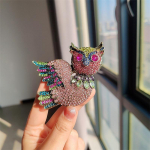 Full Diamond Owl Pross Vintage Oversized Bird Pross Animal Collection Riietus Mantel R&otilde;ivaste Aksessuaarin&otilde;el