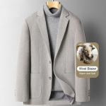 Br&auml;nd Smart Casual villased bleiserid meestele S&uuml;gis Talv &Uuml;hev&auml;rvilised Trendikad Kitsa l&otilde;ikega villased &uuml;likonna jakid Korea meeste riided M