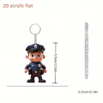 Uus akr&uuml;&uuml;list v&otilde;tmehoidja politseimustri teema 2D lame mustriga v&otilde;tmehoidja t&auml;nup&uuml;hade j&otilde;ulud, s&otilde;brap&auml;eva s&uuml;nnip&auml;evakingitusteema DIY seljakoti ripats