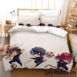 Uus Sinine Lukk Voodipesu Komplekt &Uuml;he Twin T&auml;is Queen King Suurusega Voodipesu Komplekt T&auml;iskasvanu Laste Magamistuba Tekikoti Komplektid 3D Anime Voodilina Komplekt EU Single 135x200cm