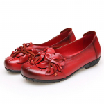 Naiste ehtsast nahast mokassiinid Naiste pidulikud balletikingad Naiste lillad mokassiinid Suur suurus 42 Sinised lillelised madalad kingad 225 punane