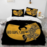 3D Wu T-TANG Klannide Seeria Silt Tekk Voodipesukomplekt, Tekikott Voodikomplekt Tekikate Padjap&uuml;&uuml;r, King Queen Suuruses Voodipesukomplekt Lastele EU Single 135x200cm