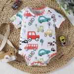 Beebipoiss Cartoon Car Print Bodysuit l&uuml;hikeste varrukatega 3-6M