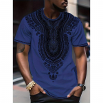 Aafrika etnilise mustriga T-s&auml;rk meestele Tribal Dashiki 3D prinditud s&auml;rgid Suvised vabaaja l&uuml;hikeste varrukatega T-s&auml;rgid &Uuml;markaelusega topid 5XL