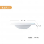 Puhasvalge l&auml;&auml;ne &otilde;htus&ouml;&ouml;gitaldrik pastataldrik keraamiline ketas kodun&otilde;ude taldrik restorani magustoidutaldrik loominguline suupiste lame taldrik