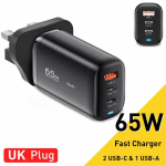 65 W USB Type C laadija s&uuml;learvuti jaoks PPS 45 W 25 W kiirlaadimine Samsung QC3.0 PD3.0 jaoks iPhone16 15 14 13 Pro telefonilaadijate jaoks UK Plug must