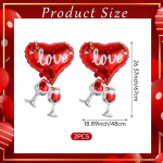 1set Love Wine Heart-shaped balloons for surprise Valentine's Day romantic parties, proposals, weddings, anniversaries Other